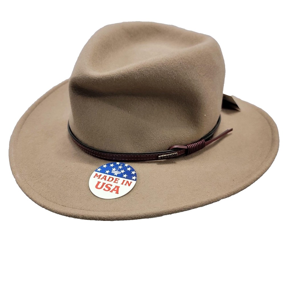 Stetson Hat Mens Medium Bozeman Cowboy Mushroom Wool Crushable Water Repellent